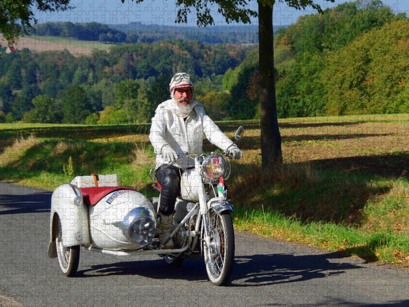 Pannonia 250 deLuxe mit Duna-Seitenwagen Bj 1955 - CALVENDO Foto-Puzzle'