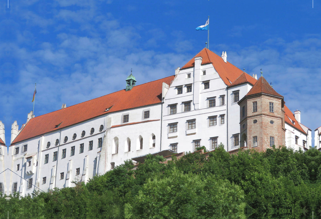 Premium Textil-Leinwand Landshut - Burg Trausnitz