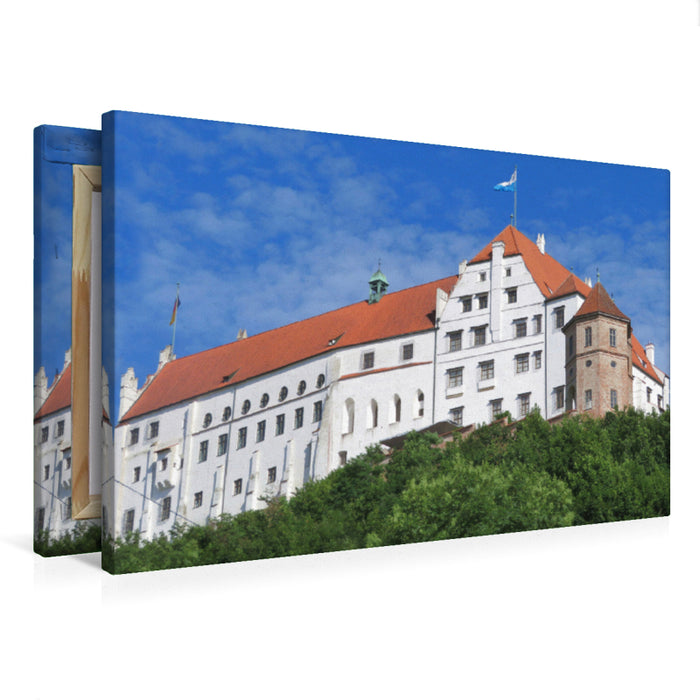 Premium Textil-Leinwand Landshut - Burg Trausnitz