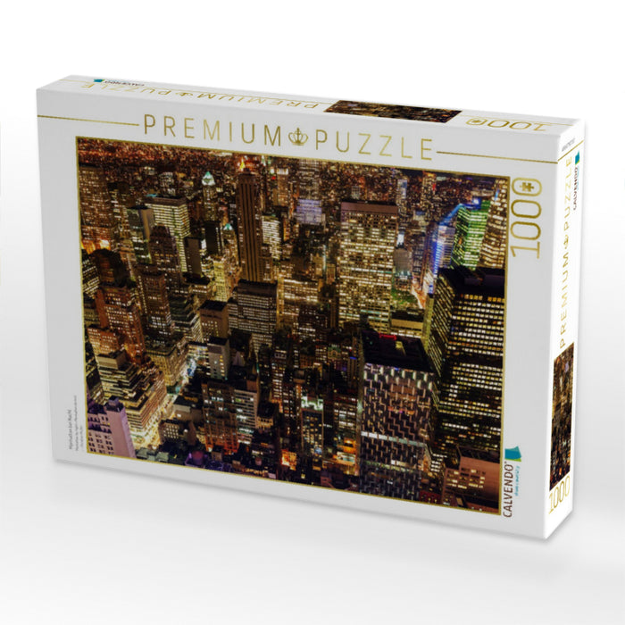 Manhattan bei Nacht - CALVENDO Foto-Puzzle'