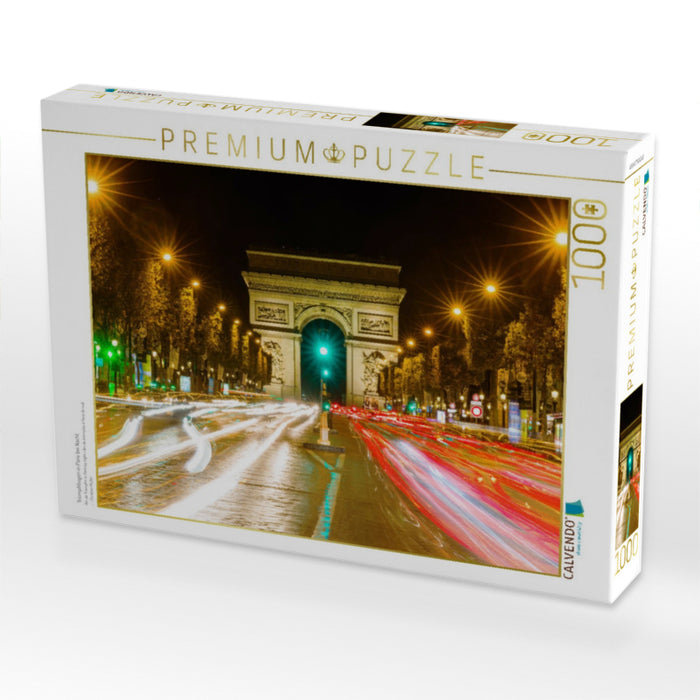 Triumphbogen in Paris bei Nacht - CALVENDO Foto-Puzzle'