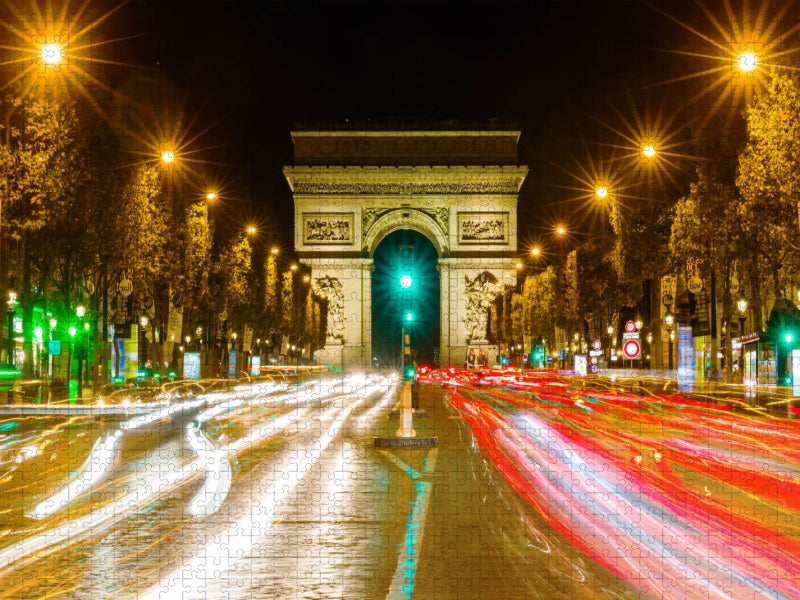 Triumphbogen in Paris bei Nacht - CALVENDO Foto-Puzzle'