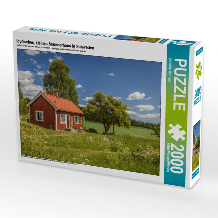 Idyllisches, kleines Sommerhaus in Schweden 2000 Teile Puzzle quer - CALVENDO Foto-Puzzle'