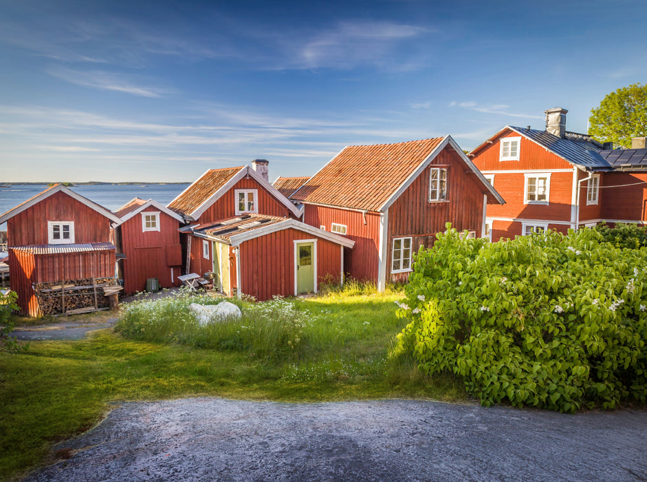 Alte Fischerhäuser auf der Insel Sandhamn 2000 Teile Puzzle quer - CALVENDO Foto-Puzzle'