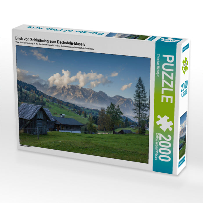 Blick von Schladming zum Dachstein-Massiv 2000 Teile Puzzle quer - CALVENDO Foto-Puzzle'