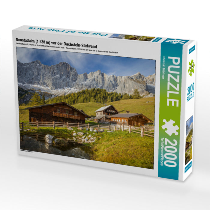 Neustattalm (1.530 m) vor der Dachstein-Südwand 2000 Teile Puzzle quer - CALVENDO Foto-Puzzle'