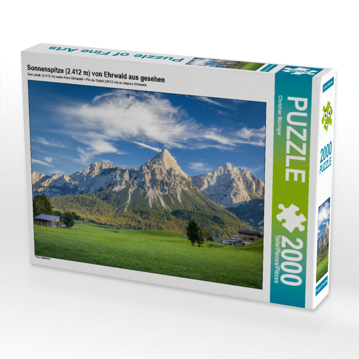 Sonnenspitze (2.412 m) von Ehrwald aus gesehen 2000 Teile Puzzle quer - CALVENDO Foto-Puzzle'