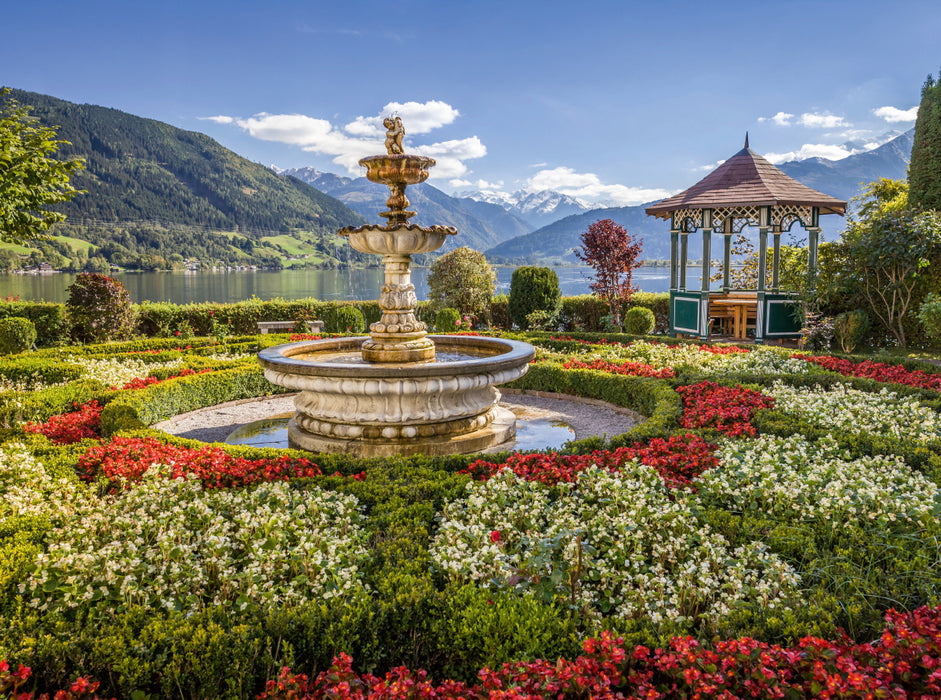 Park auf dem Zeller See in Salzburg, Österreich 2000 Teile Puzzle quer - CALVENDO Foto-Puzzle'