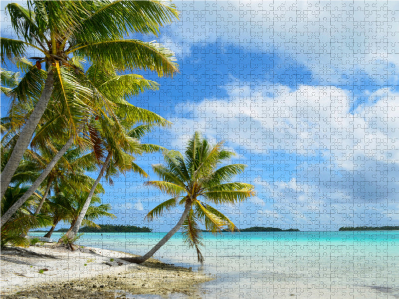 Strand mit Palmen 2000 Teile Puzzle quer - CALVENDO Foto-Puzzle'
