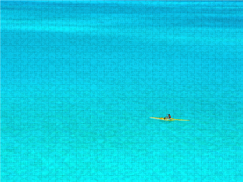Kanu in der Lagune von Bora Bora 2000 Teile Puzzle quer - CALVENDO Foto-Puzzle'