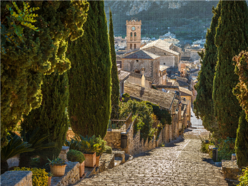 Kreuzweg zum Kalvarienberg in Pollenca auf Mallorca 2000 Teile Puzzle quer - CALVENDO Foto-Puzzle'