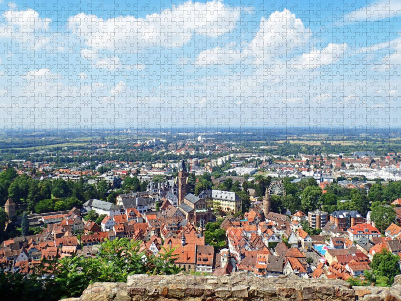 Blick über Weinheim zur Kerve - CALVENDO Foto-Puzzle'
