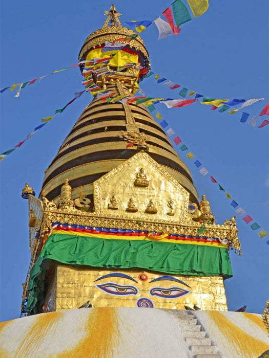 Der obere Teil des berühmten Stupa von Swayambhunath im Westen von Kathmandu - CALVENDO Foto-Puzzle'
