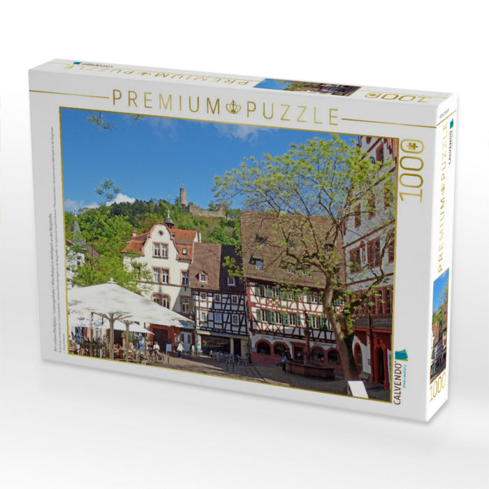 Am unteren Marktplatz / Löwenapotheke / Altes Rathaus in Weinhgeim an der Bergstraße - CALVENDO Foto-Puzzle'
