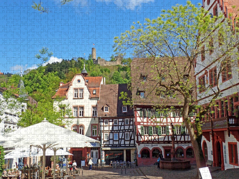 Am unteren Marktplatz / Löwenapotheke / Altes Rathaus in Weinhgeim an der Bergstraße - CALVENDO Foto-Puzzle'