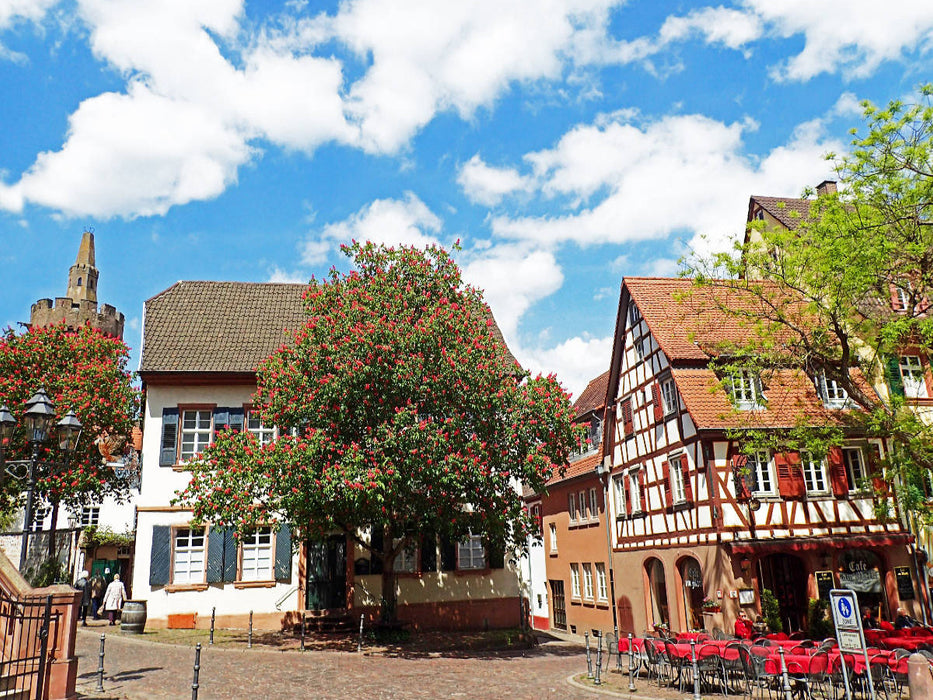 Oberer Marktplatz mit Rotem Turm in Weinheim an der Bergstraße - CALVENDO Foto-Puzzle'