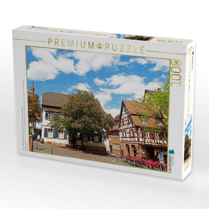 Oberer Marktplatz mit Rotem Turm in Weinheim an der Bergstraße - CALVENDO Foto-Puzzle'