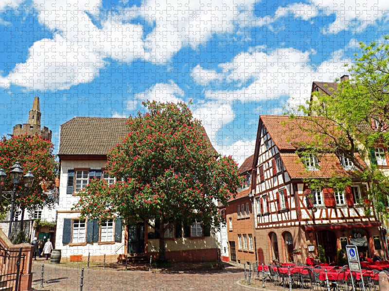 Oberer Marktplatz mit Rotem Turm in Weinheim an der Bergstraße - CALVENDO Foto-Puzzle'