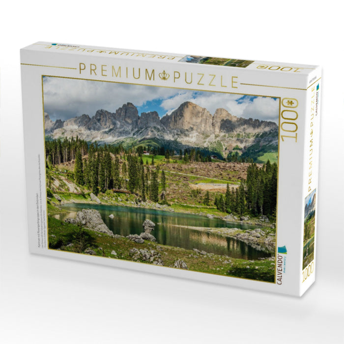 Karersee mit Rosengartengruppe in den Dolomiten - CALVENDO Foto-Puzzle'