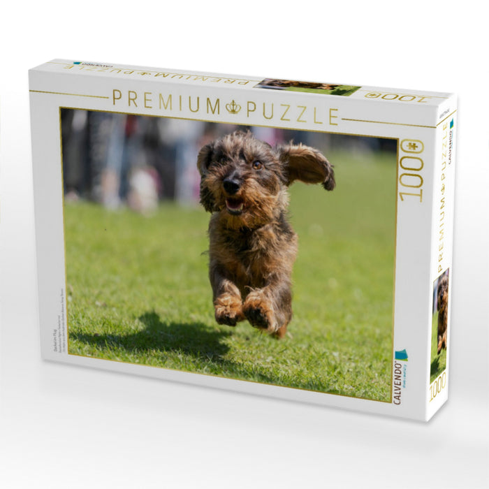 Dackel im Flug - CALVENDO Foto-Puzzle'