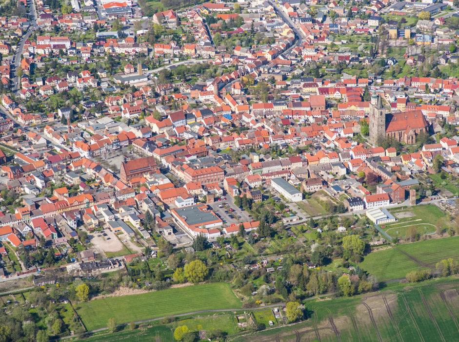 Stadtzentrum Jüterbog (Luftbild) 2000 Teile Puzzle quer - CALVENDO Foto-Puzzle'