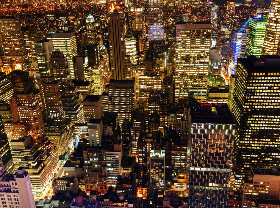 Manhattan bei Nacht 2000 Teile Puzzle quer - CALVENDO Foto-Puzzle'