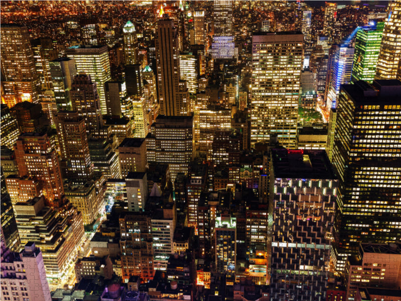 Manhattan bei Nacht 2000 Teile Puzzle quer - CALVENDO Foto-Puzzle'