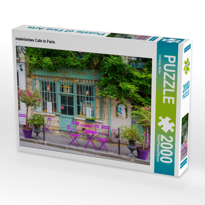 malerisches Cafe in Paris 2000 Teile Puzzle quer - CALVENDO Foto-Puzzle'