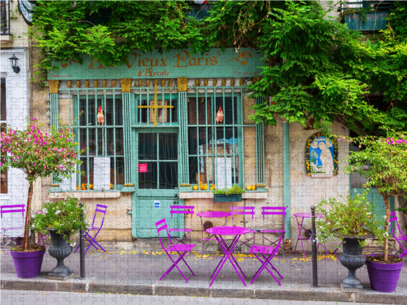 malerisches Cafe in Paris 2000 Teile Puzzle quer - CALVENDO Foto-Puzzle'