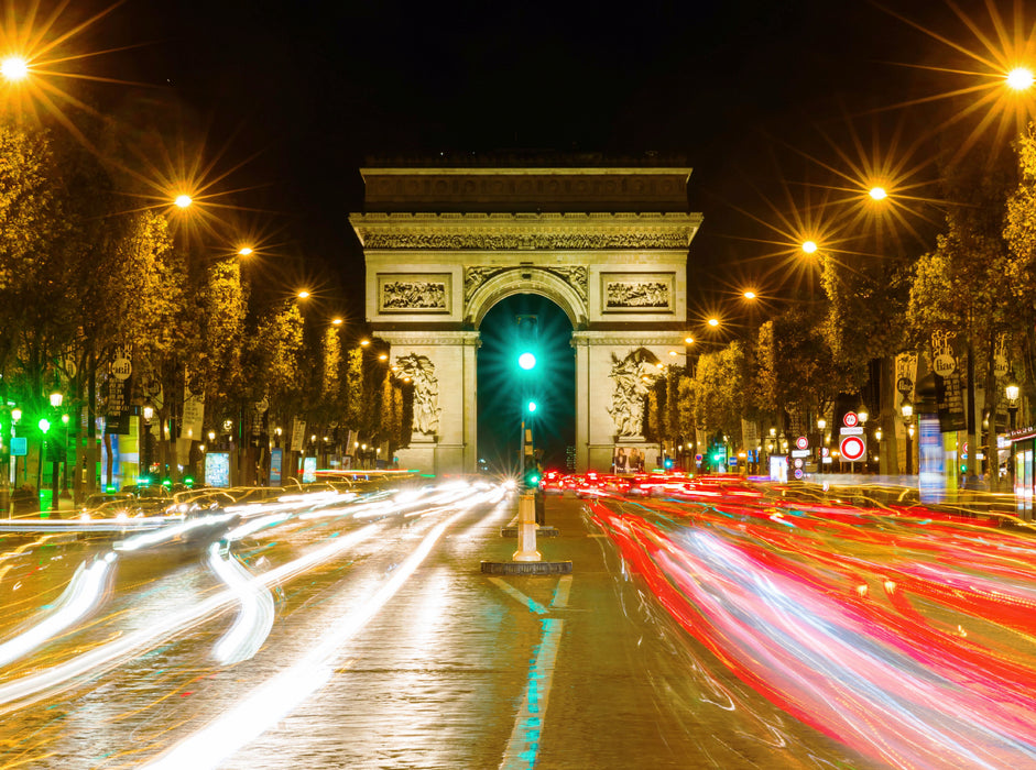 Triumphbogen in Paris bei Nacht 2000 Teile Puzzle quer - CALVENDO Foto-Puzzle'
