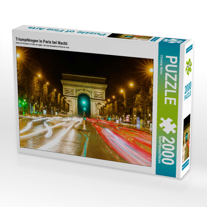 Triumphbogen in Paris bei Nacht 2000 Teile Puzzle quer - CALVENDO Foto-Puzzle'