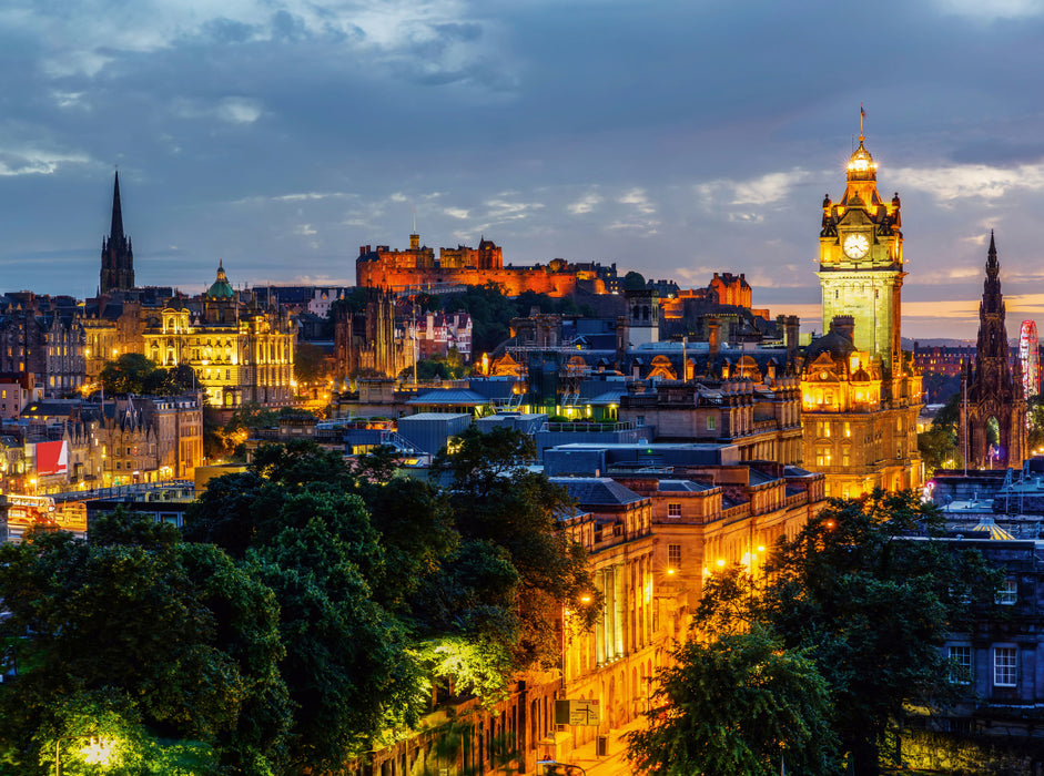 Edinburgh bei Nacht 2000 Teile Puzzle quer - CALVENDO Foto-Puzzle'