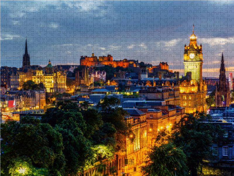 Edinburgh bei Nacht 2000 Teile Puzzle quer - CALVENDO Foto-Puzzle'