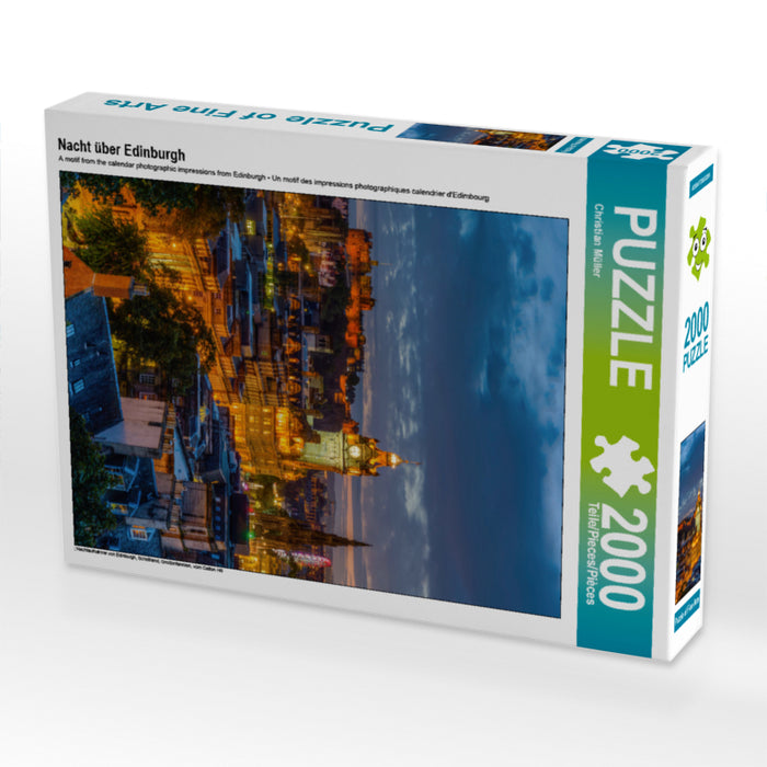 Nacht über Edinburgh 2000 Teile Puzzle hoch - CALVENDO Foto-Puzzle'