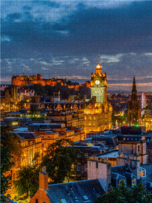 Nacht über Edinburgh 2000 Teile Puzzle hoch - CALVENDO Foto-Puzzle'
