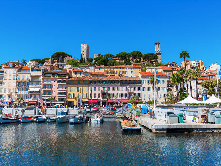 Blick vom Hafen auf die Altstadt von Cannes - CALVENDO Foto-Puzzle'