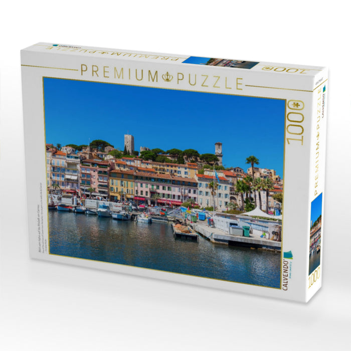 Blick vom Hafen auf die Altstadt von Cannes - CALVENDO Foto-Puzzle'