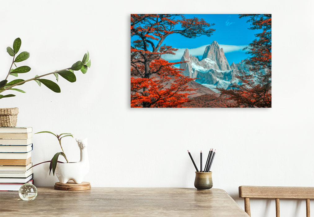 Premium Textil-Leinwand Premium Textil-Leinwand 120 cm x 80 cm quer Mount Fitz Roy in Los Glaciares National Park, Patagonien, Argentinien