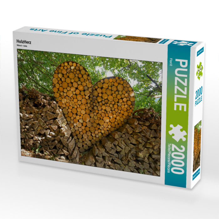 HolzHerz 2000 Teile Puzzle quer - CALVENDO Foto-Puzzle'