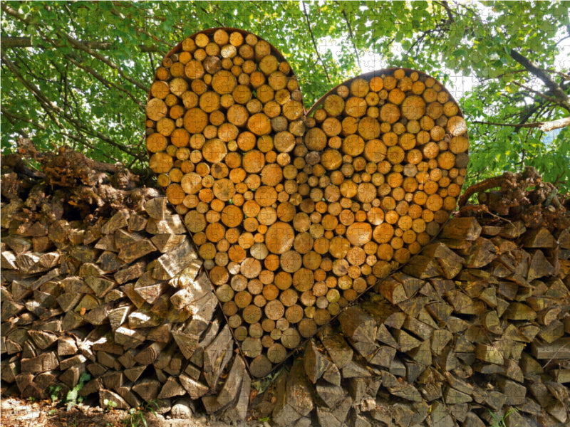 HolzHerz 2000 Teile Puzzle quer - CALVENDO Foto-Puzzle'