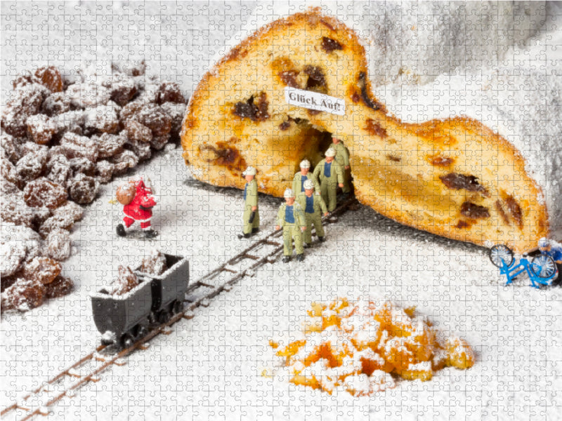 Feierabend am Weihnachtsstollen 2000 Teile Puzzle quer - CALVENDO Foto-Puzzle'