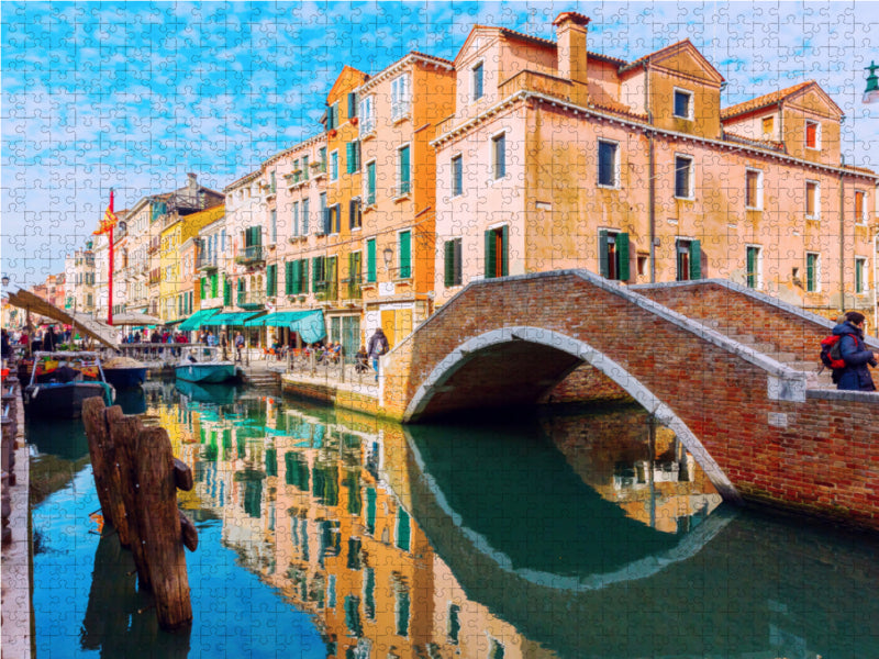 Kanal in Venedig 2000 Teile Puzzle quer - CALVENDO Foto-Puzzle'