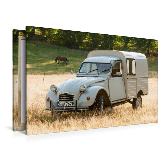 Premium Textil-Leinwand Kastenente 2CV AK 400