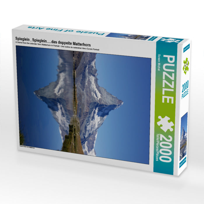 Spieglein, Spieglein.....das doppelte Matterhorn 2000 Teile Puzzle hoch - CALVENDO Foto-Puzzle'
