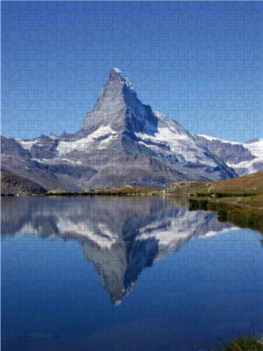 Spieglein, Spieglein.....das doppelte Matterhorn 2000 Teile Puzzle hoch - CALVENDO Foto-Puzzle'