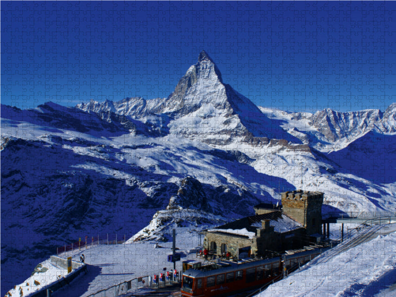 Gornergrat mit Matterhorn. Zermatt 2000 Teile Puzzle quer - CALVENDO Foto-Puzzle'