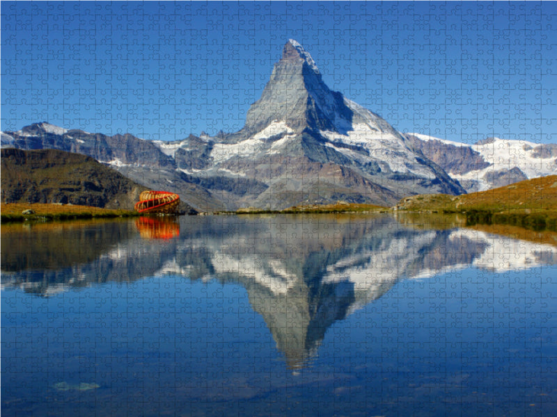 Spieglein, Spieglein....Das doppelte Matterhorn 2000 Teile Puzzle quer - CALVENDO Foto-Puzzle'