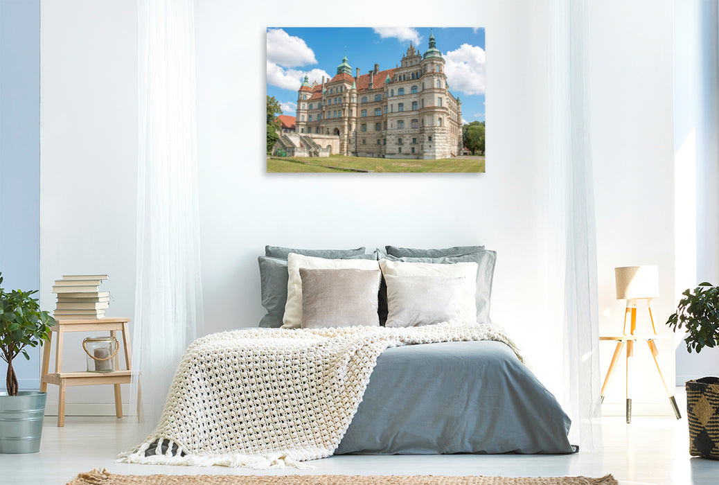 Premium Textil-Leinwand Premium Textil-Leinwand 120 cm x 80 cm quer Schloss Güstrow