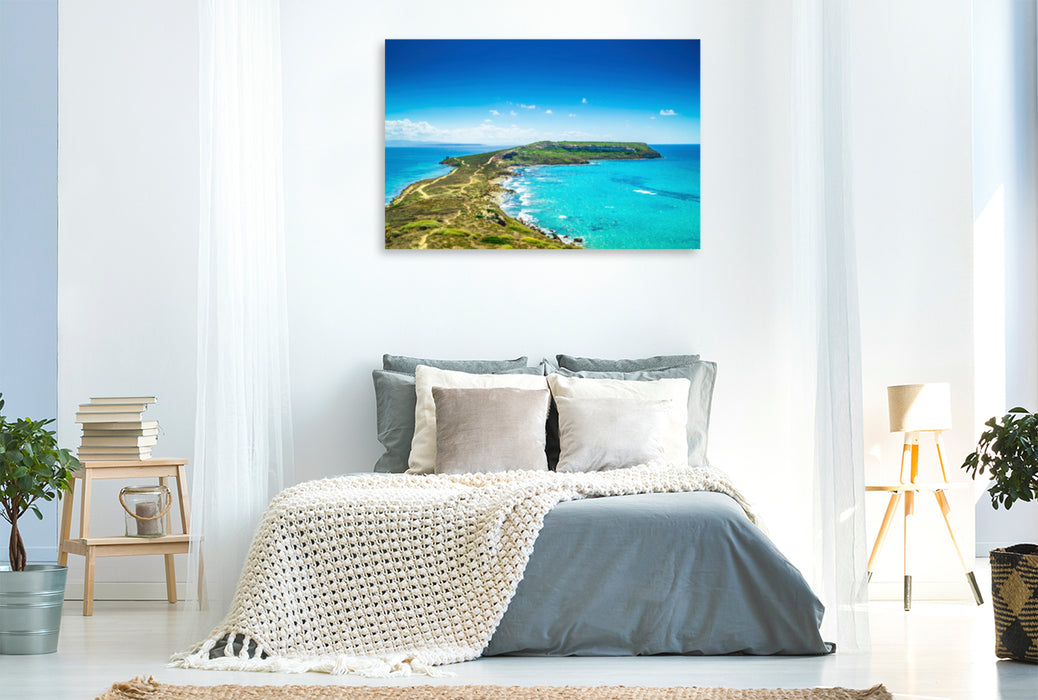 Premium textile canvas Premium textile canvas 120 cm x 80 cm landscape Sardinia: Tharros 