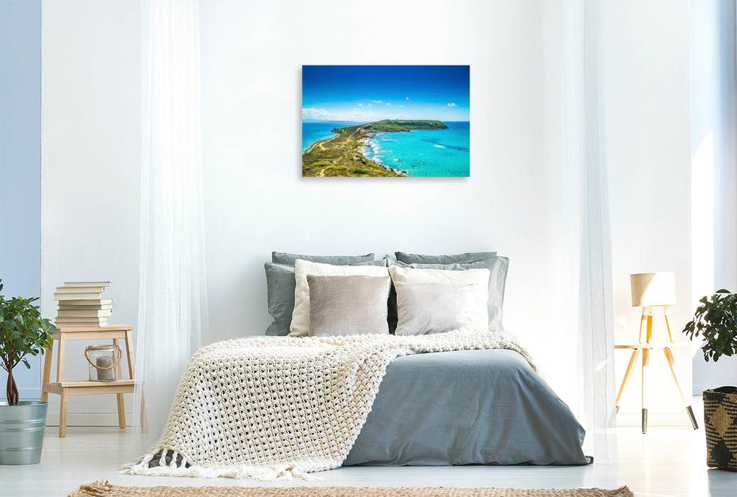 Premium textile canvas Premium textile canvas 120 cm x 80 cm landscape Sardinia: Tharros 